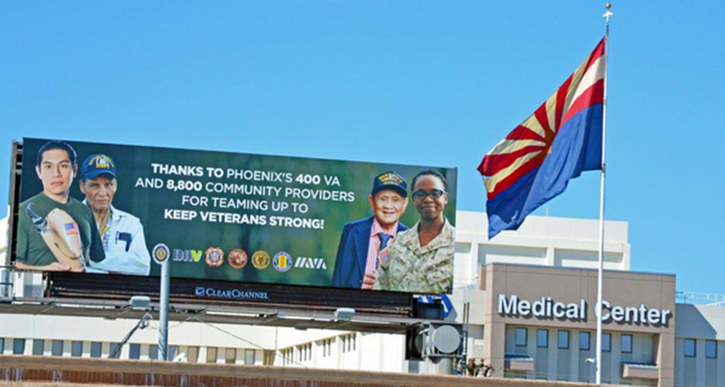 CVA Billboard in front of VA Medical Hospital