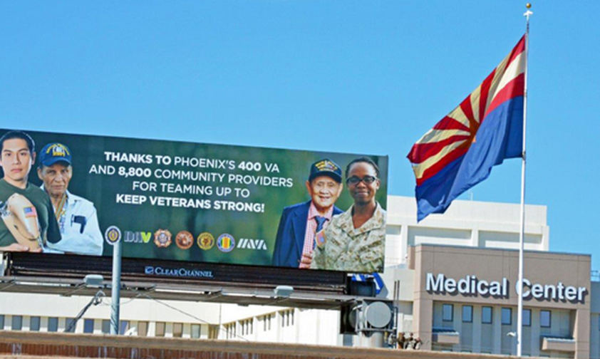 CVA Billboard in front of VA Medical Hospital