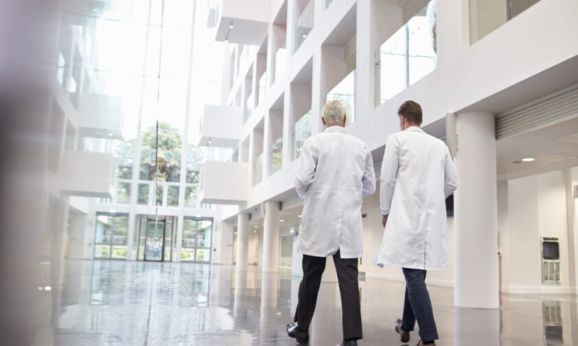 Two Doctors Walking away