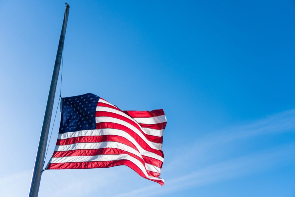 American Flag Flying at Half Mast