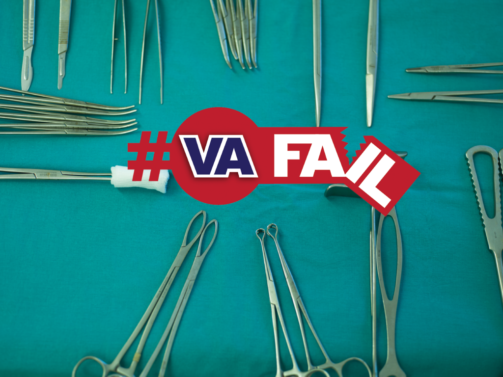 VA Fail Graphic with surgical tools