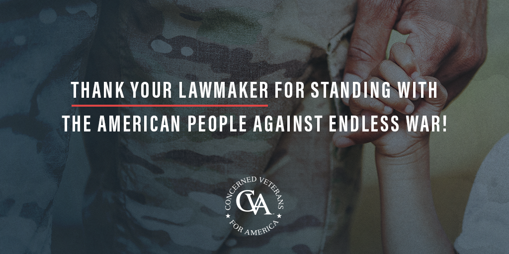 Graphic: Thank Your Lawmaker for Standing with the American People Against Endless Wars