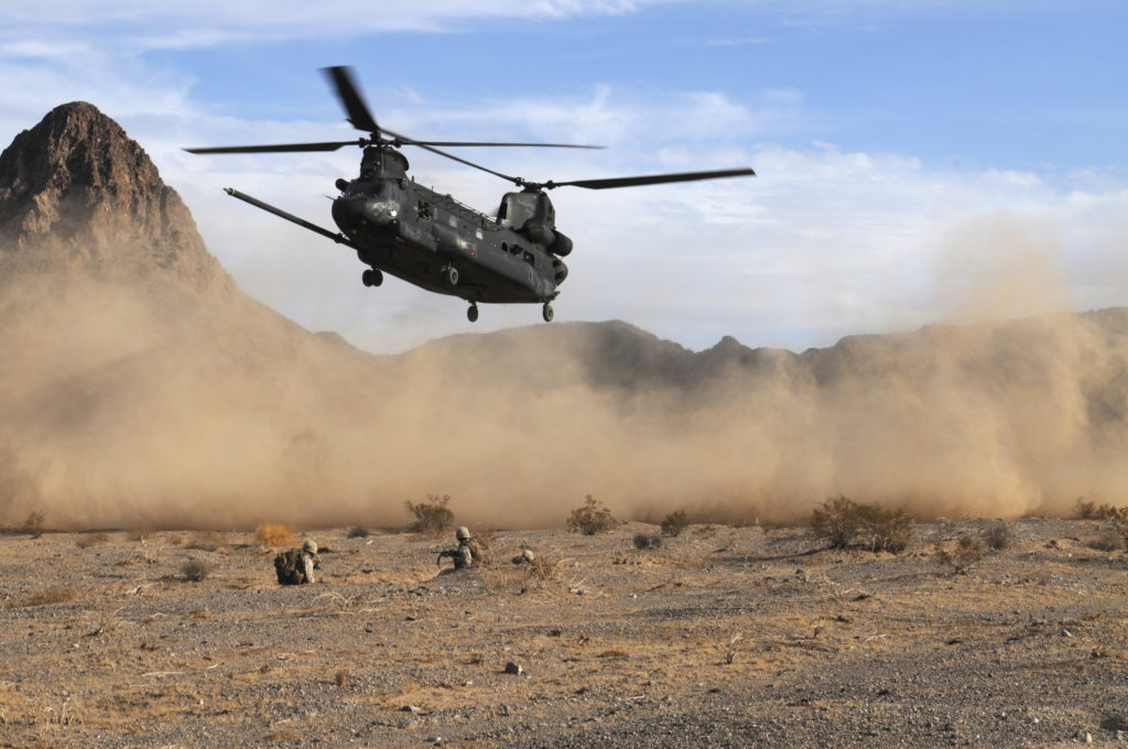 American Helicopter Lifting Up