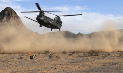 American Helicopter Lifting Up