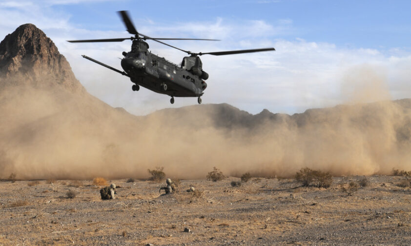 American Helicopter Lifting Up