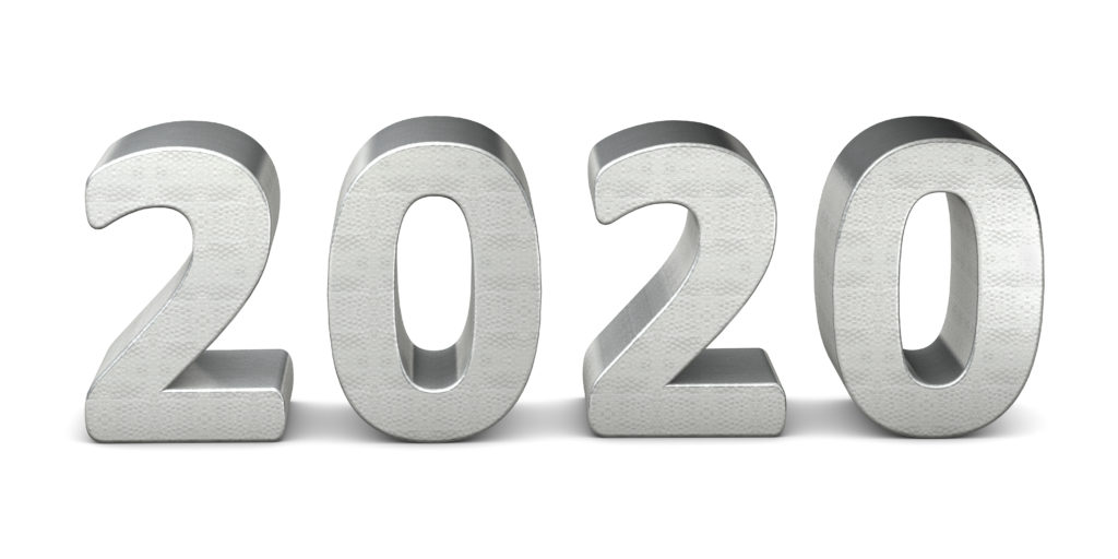 2020 Year Text in Steel