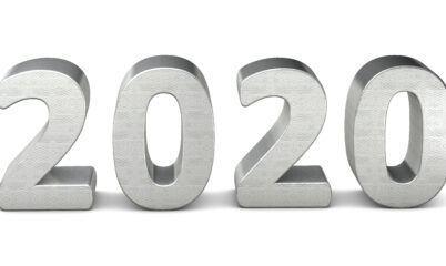 2020 Year Text in Steel