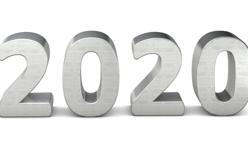 2020 Year Text in Steel