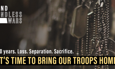 End Endless Wars Graphic with Dog Tags