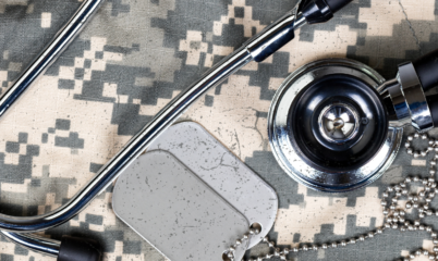 Stethoscope and dog tags