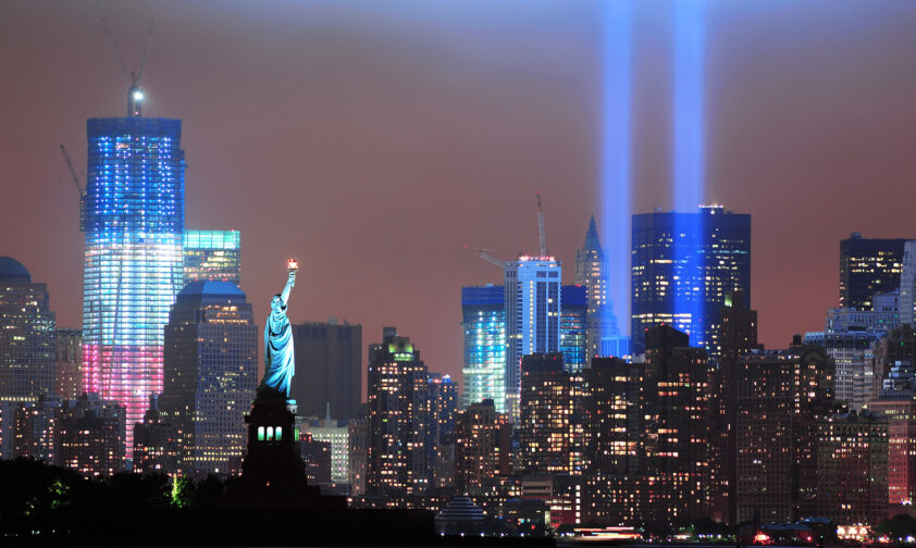 New York Skyline with Statue of Liberty