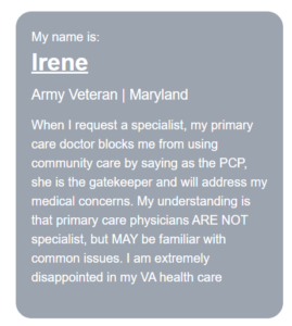 CVA Army Veteran, Irene Quote