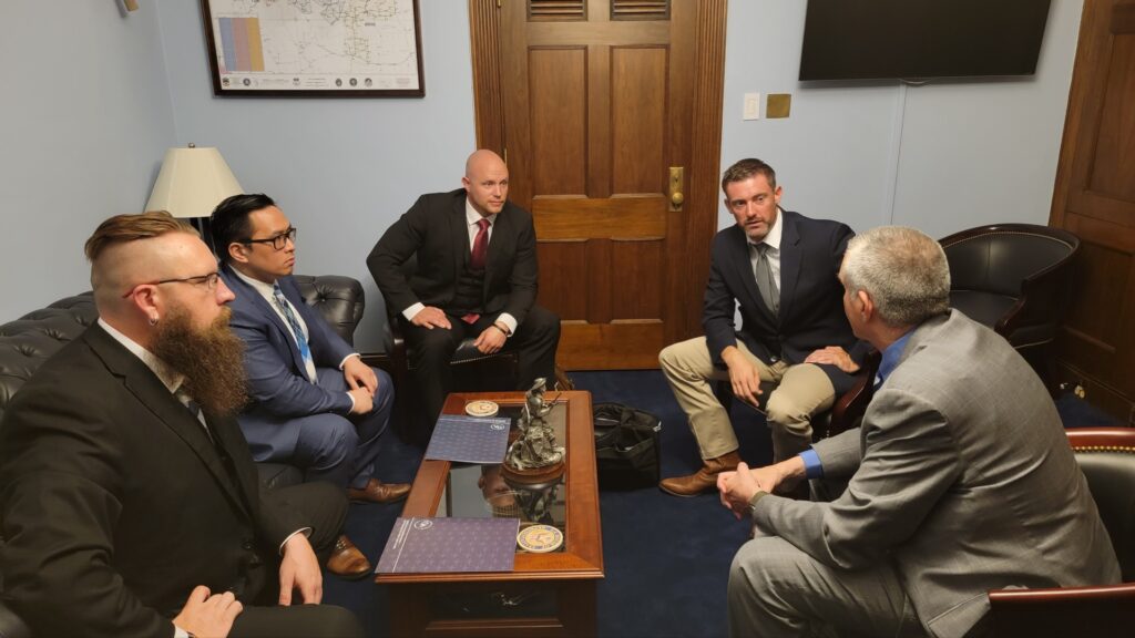 CVA staff meet with Rep. Matt Rosendale in his office to discuss foreign policy