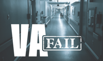 Empty Hospital Hall with VA Fail Text