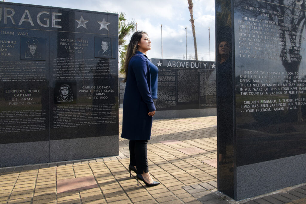 CVA My Story: Woman Observing Monument with List of KIA Soldiers