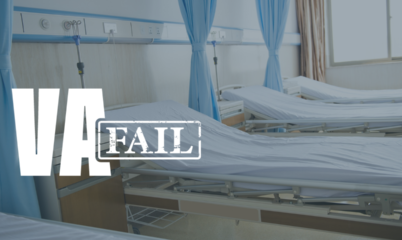 Empty Hospital Beds with VA Fail Text on it