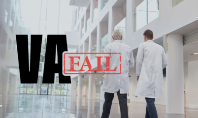 Two Doctors Walking with VA Fail Text